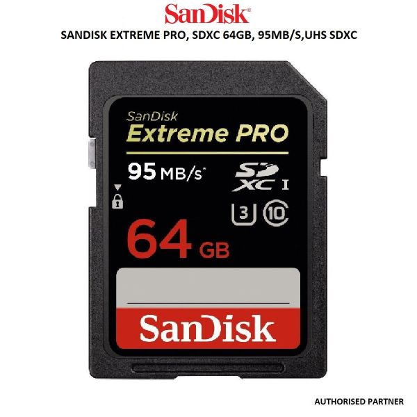 Picture of SanDisk Extreme PRO 64GB UHS-I SDXC Memory Card Up To 95MB/s