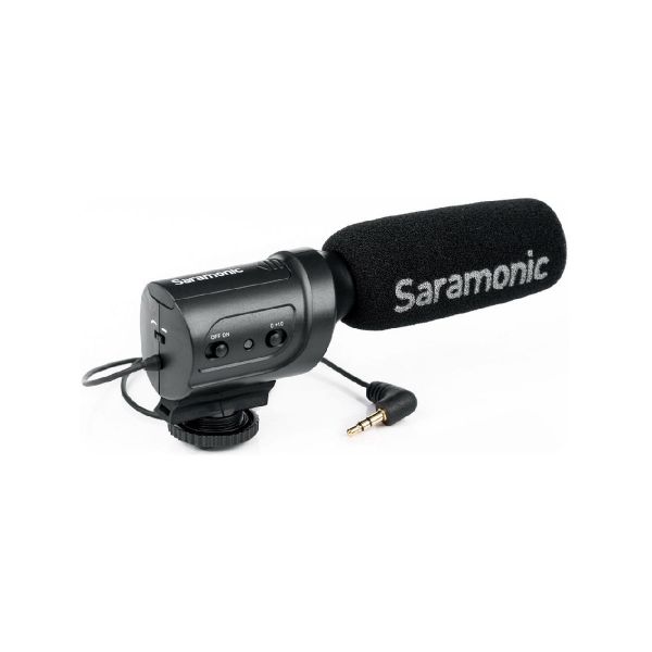 Picture of Saramonic SR-M3 Mini Directional Condenser Microphone with Integrated Shockmount