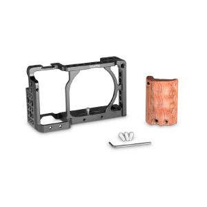 Picture of SmallRig 2082 Cage with Wooden Handgrip for Sony a6000/a6300