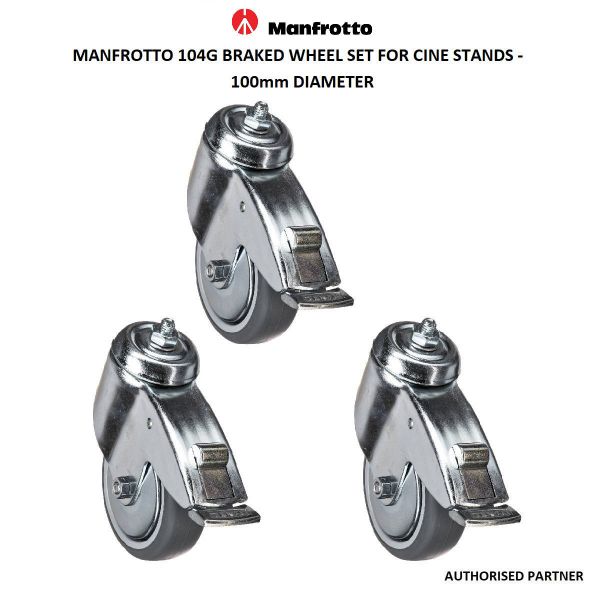 Picture of Manfrotto 104G Braked Wheel Set for Cine Stands - 100mm Diameter