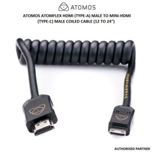 Picture of Atomos AtomFLEX HDMI (Type-A) Male to Mini-HDMI (Type-C) Male Coiled Cable (12 to 24")