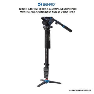 Picture of Benro A48FDS6 Series 4 Aluminum Monopod with 3-Leg Locking Base and S6 Video Head