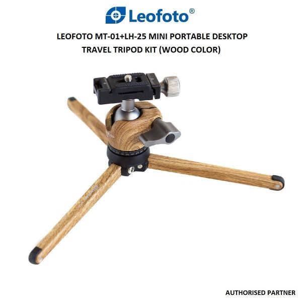 Picture of Leofoto MT-01+LH-25 Mini Portable Desktop Travel Tripod Kit (Wood Color)