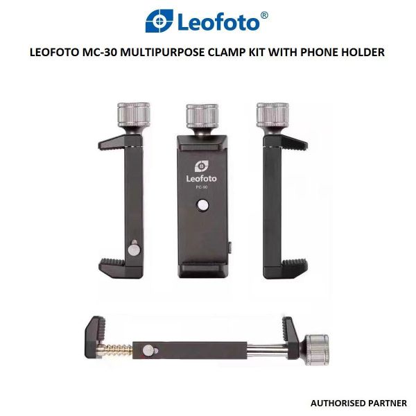 Picture of Leofoto MC-30 Multipurpose Clamp Kit with Phone Holder