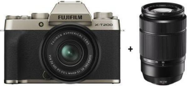 Picture of FUJIFILM X Series X-T200 Mirrorless Camera Body with 15-45 mm + 50-230 mm Dual Lens Kit  (Champagne Gold)