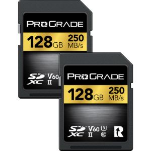 Picture of ProGrade Digital 128GB UHS-II SDXC Memory Card (2-Pack) (Gold)