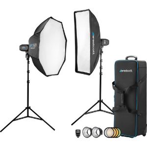 Picture of FJ400 Strobe 2-Light Location Kit with FJ-X2m Universal Wireless Trigger and Rapid Box Switch Octa-M and 1x3