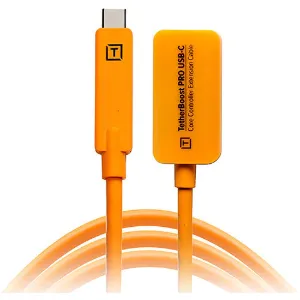 Picture of Tether Tools TetherBoost Pro USB Type-C Core Controller Extension Cable (16', High-Visibility Orange)