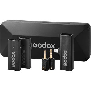 Picture of Godox MoveLink Mini LT 2-Person Wireless Microphone System for Cameras & iOS Devices (2.4 GHz, Classic Black)
