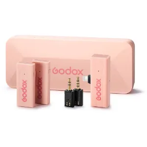 Picture of Godox MoveLink Mini LT 2-Person Wireless Microphone System for Cameras & iOS Devices (2.4 GHz, Pink)