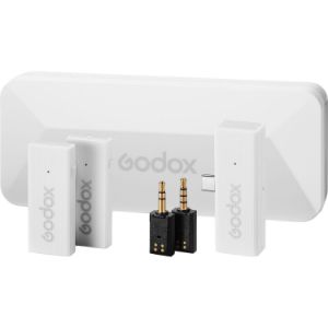 Picture of Godox MoveLink Mini UC 2-Person Wireless Microphone System for Cameras & Mobile Devices (2.4 GHz, Cloud White)