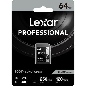 Picture of Lexar 64GB Professional 1667x UHS-II SDXC Memory Card